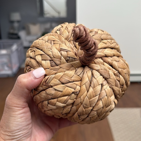 Woven  Rattan Pumpkin Decor - Picture 2 of 4